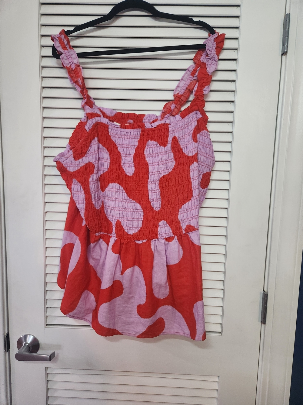 Ava & Viv Pink and Red Smocked Tank Top